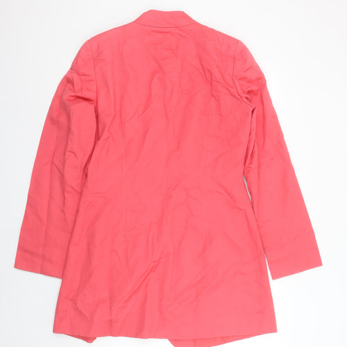 Taifun Women’s Pink Cotton Linen Mid-Length Coat Size 12