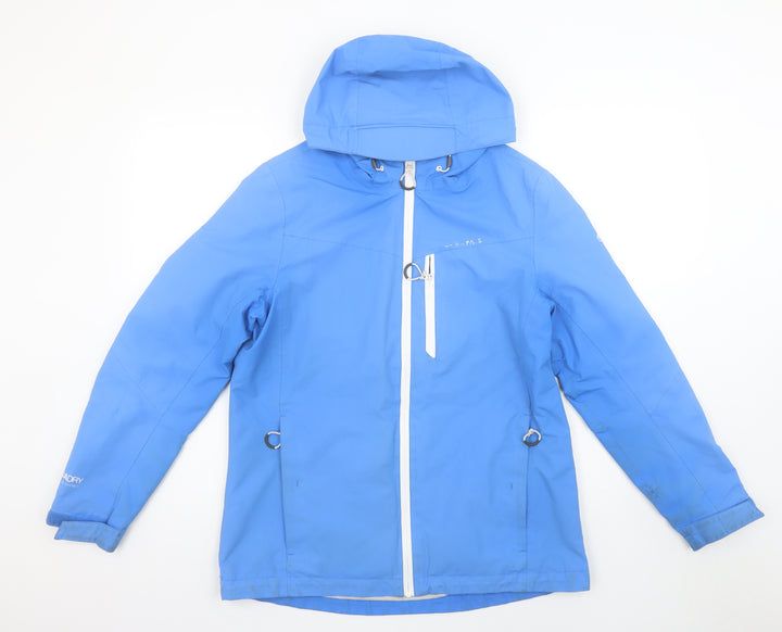 Craghoppers Women Blue Waterproof Hooded Rain Jacket UK 12