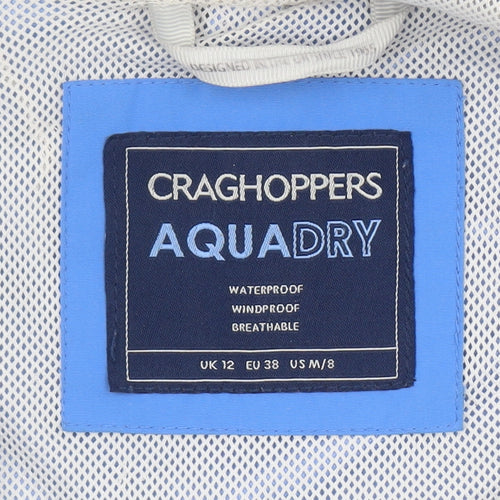 Craghoppers Women Blue Waterproof Hooded Rain Jacket UK 12