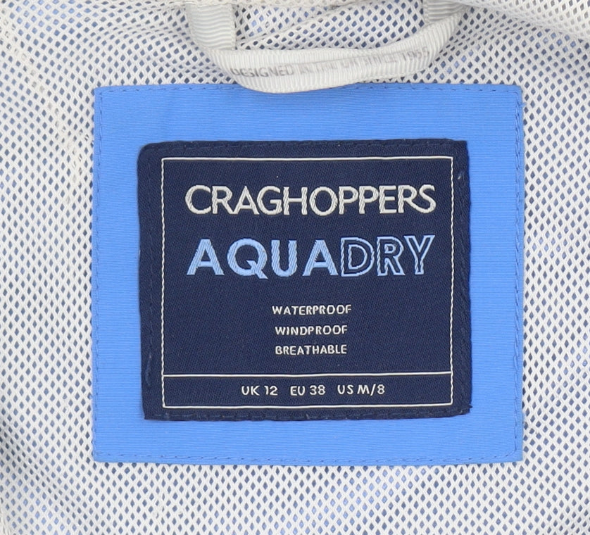 Craghoppers Women Blue Waterproof Hooded Rain Jacket UK 12