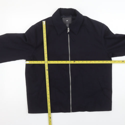 H&M Men’s Black Twill Full Zip Collared Short Jacket Size S