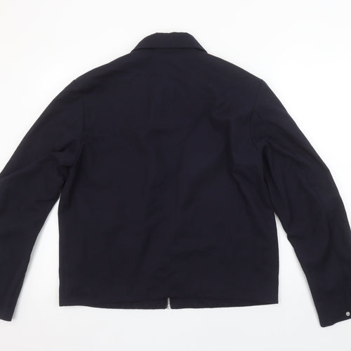 H&M Men’s Black Twill Full Zip Collared Short Jacket Size S