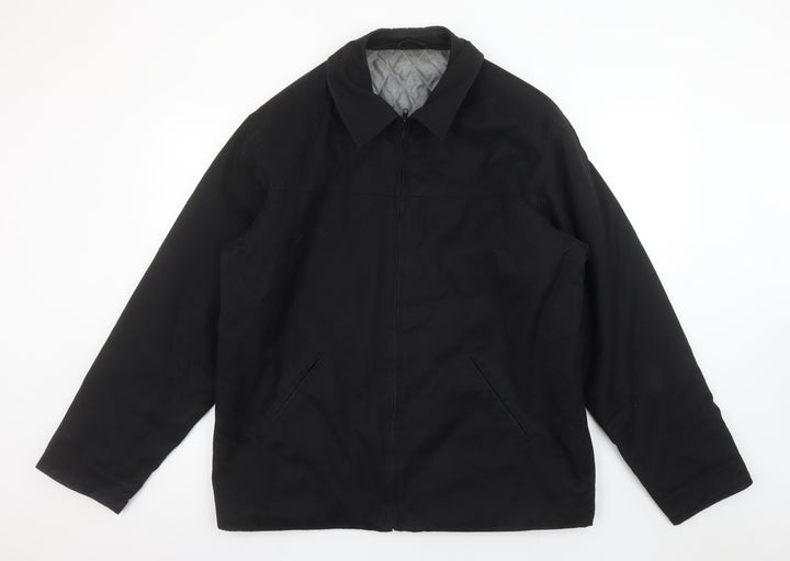 BHS Men's Black L Basic Jacket Size Large 41in Polyester Cotton Lined
