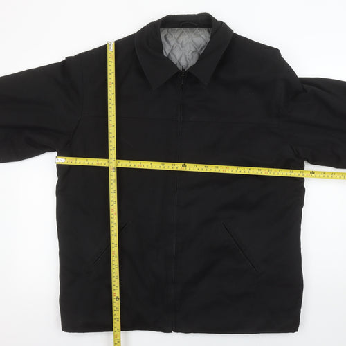 BHS Men's Black L Basic Jacket Size Large 41in Polyester Cotton Lined
