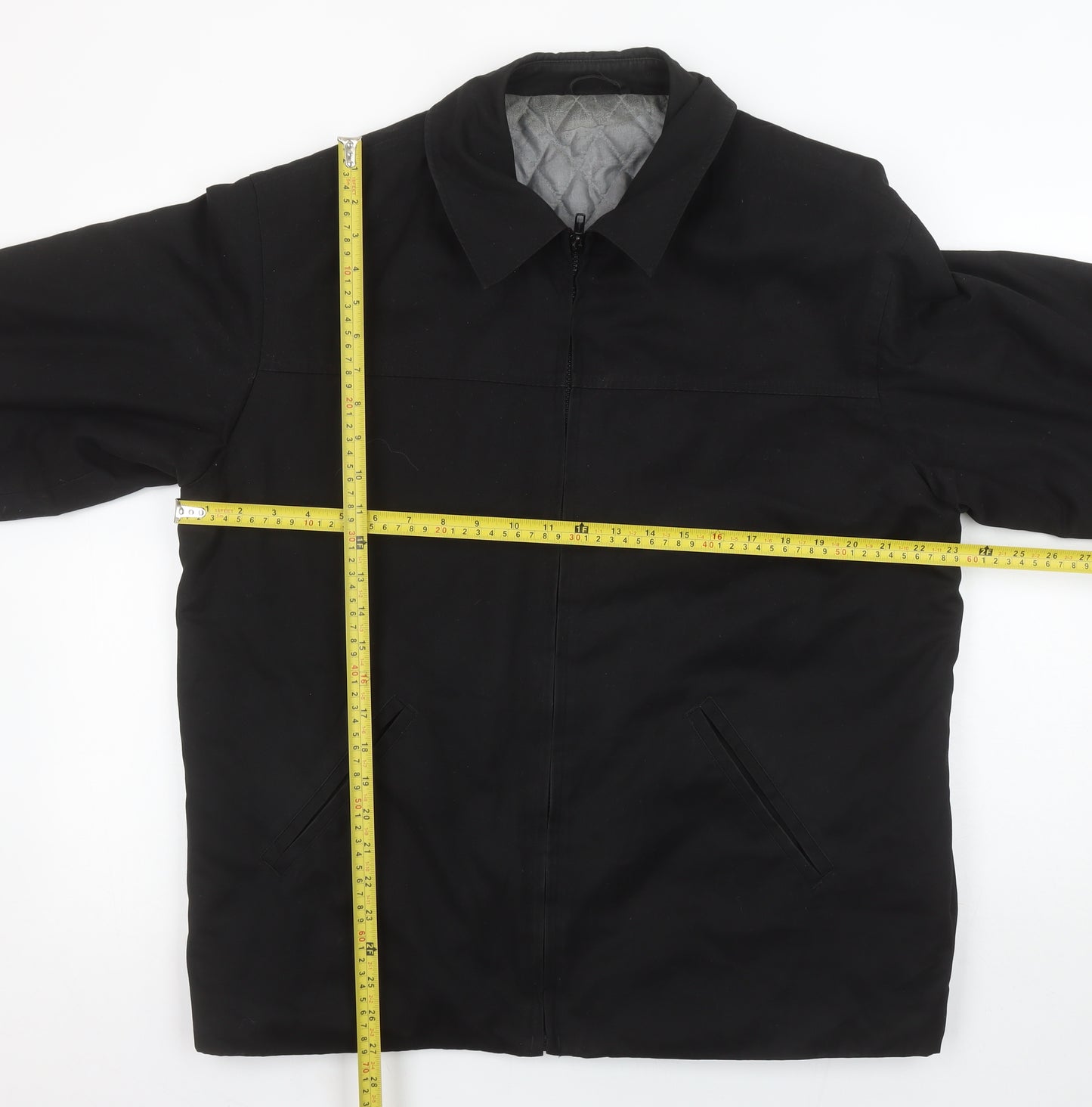 BHS Men's Black L Basic Jacket Size Large 41in Polyester Cotton Lined