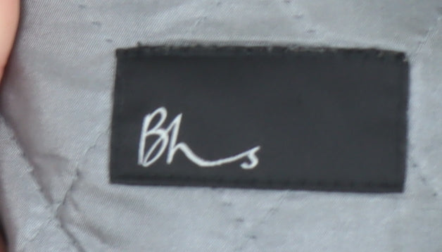 BHS Men's Black L Basic Jacket Size Large 41in Polyester Cotton Lined