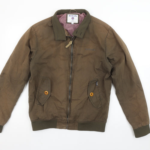 Lambretta Men's Brown Bomber Jacket M Cotton Lined Casual