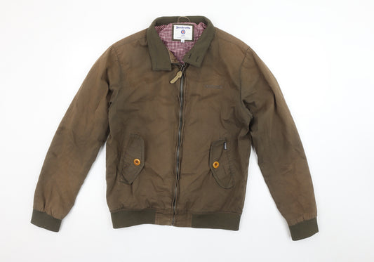 Lambretta Men's Brown Bomber Jacket M Cotton Lined Casual