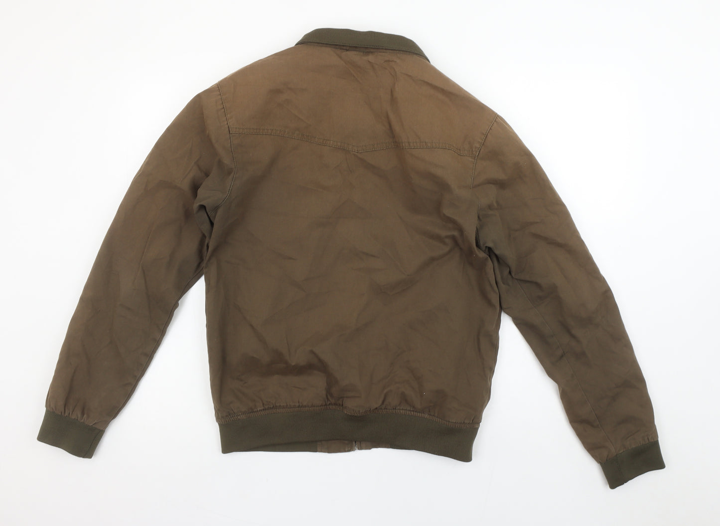 Lambretta Men's Brown Bomber Jacket M Cotton Lined Casual