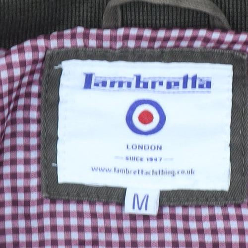 Lambretta Men's Brown Bomber Jacket M Cotton Lined Casual