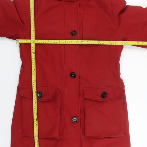Marks and Spencer Womens Red Hooded Parka Coat Size 10