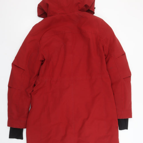 Marks and Spencer Womens Red Hooded Parka Coat Size 10