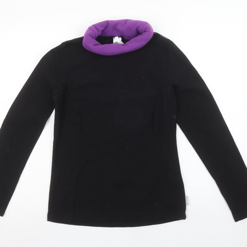 Decathlon Women's Black Purple Fleece Pullover Sweatshirt S