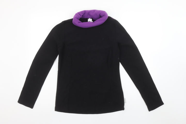 Decathlon Women's Black Purple Fleece Pullover Sweatshirt S