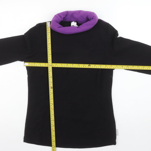 Decathlon Women's Black Purple Fleece Pullover Sweatshirt S