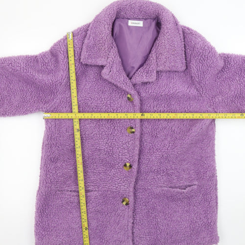 Damart Women Purple Fleece Coat Size 14 Mid-Length Lined Jacket