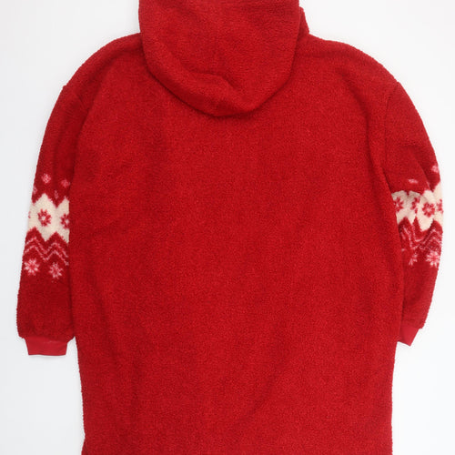 Primark Disney Women's Red Fleece Hooded Mickey Nightshirt M/L