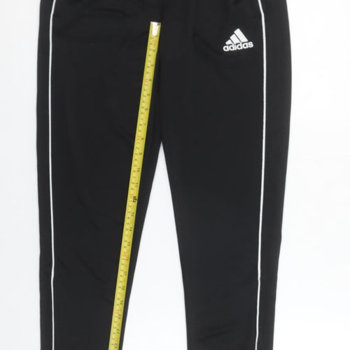 Adidas Boys Black 13-14 Years Jogger Trousers with Side Stripes