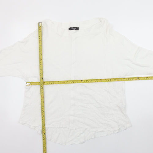 Peruzzi Women’s White Linen Tunic Blouse Size S 3/4 Sleeve Relaxed Fit