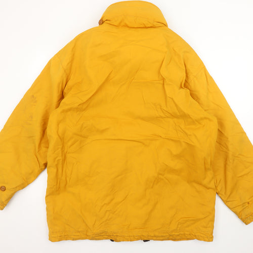 John Partridge Men's Yellow Cotton Parka Jacket M Waterproof Lined Workwear