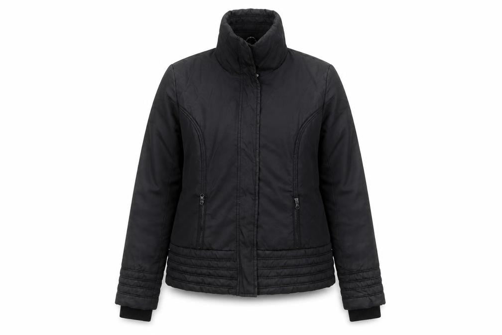Front view of Select Women Black, size 16, Quilted Puffer Jacket
