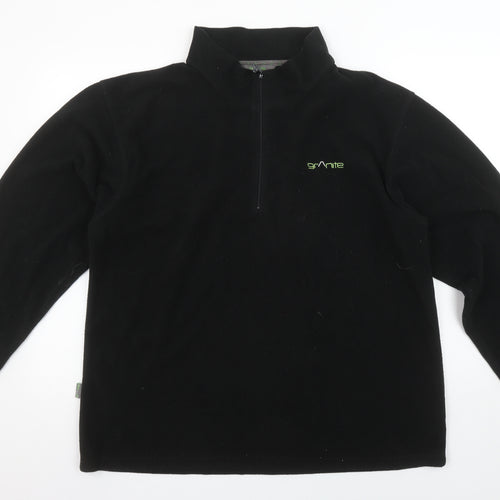 Granite Outdoors Mens Black XL Fleece 1/2 Zip Pullover Sweatshirt
