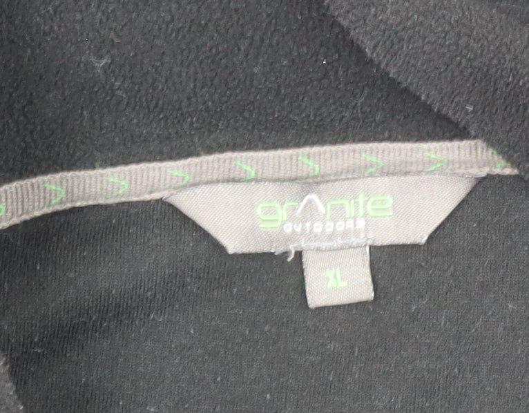 Granite Outdoors Mens Black XL Fleece 1/2 Zip Pullover Sweatshirt