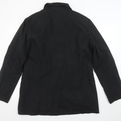 Brave Soul Men's Black Mid-Length Polyester Overcoat L Regular Fit