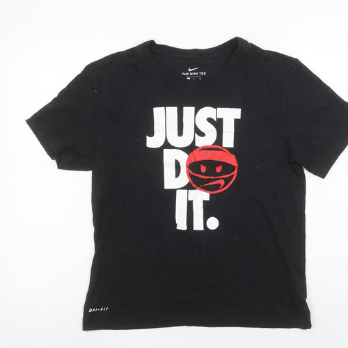 Nike Men's Black Dri-Fit 'Just Do It' Crew Neck Short Sleeve T-Shirt Size S
