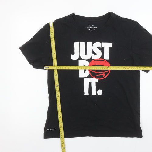 Nike Men's Black Dri-Fit 'Just Do It' Crew Neck Short Sleeve T-Shirt Size S
