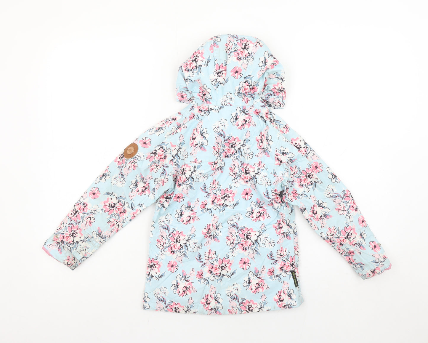 Gelert Girls Blue Floral Hooded Rain Coat Jacket 5-6 Years Water Resistant
