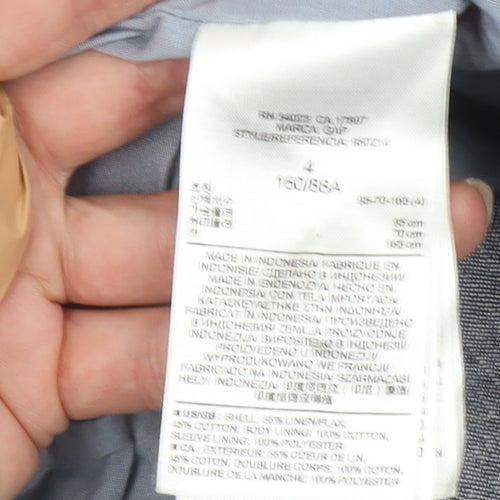 Gap Women's Grey Linen Blend Single-Breasted Blazer UK 8