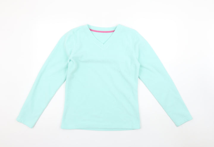 Millets Girls Blue Fleece V-Neck Pullover Sweatshirt - 13 Years