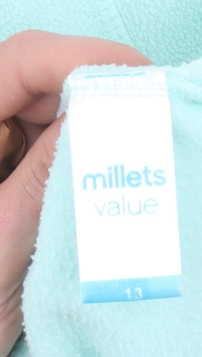 Millets Girls Blue Fleece V-Neck Pullover Sweatshirt - 13 Years