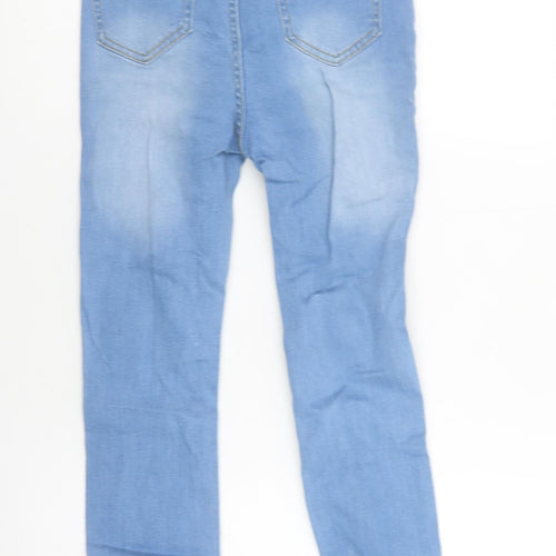 Boohoo Women’s Blue Petite UK 4 Distressed Skinny Jeans