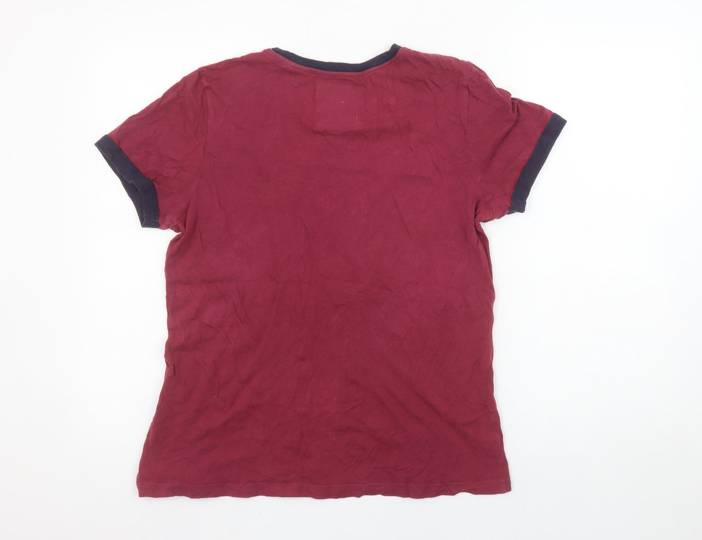 Superdry Women's Red Cotton Vintage Print T-Shirt UK 12