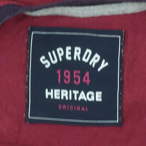 Superdry Women's Red Cotton Vintage Print T-Shirt UK 12
