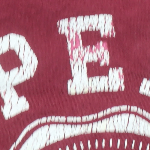 Superdry Women's Red Cotton Vintage Print T-Shirt UK 12