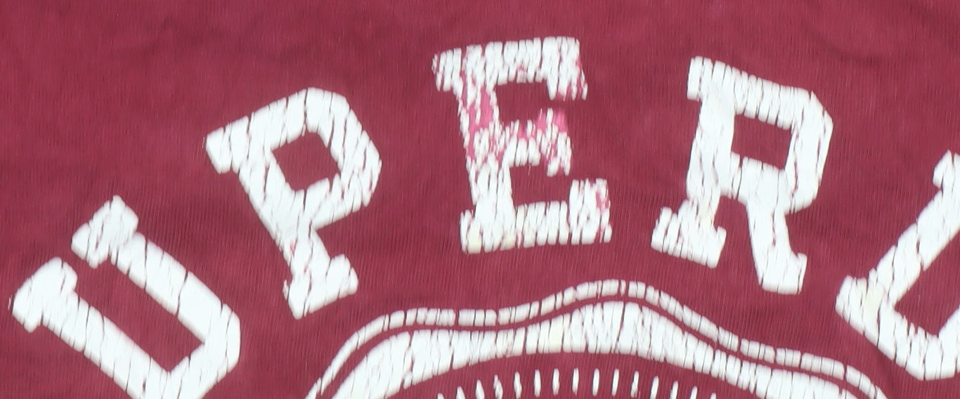 Superdry Women's Red Cotton Vintage Print T-Shirt UK 12