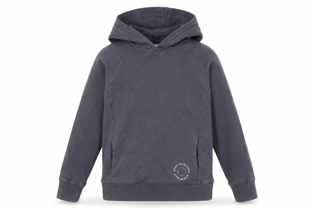 John Lewis Boys Grey Pullover Hoodie 9 Years 100% Cotton Stay Positive Print