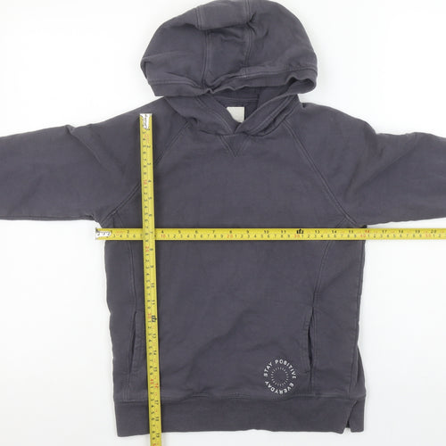 John Lewis Boys Grey Pullover Hoodie 9 Years 100% Cotton Stay Positive Print