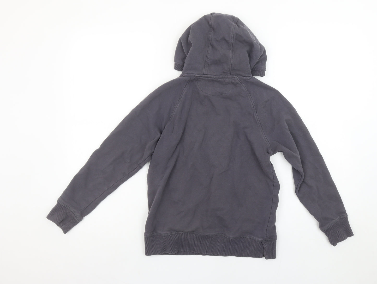 John Lewis Boys Grey Pullover Hoodie 9 Years 100% Cotton Stay Positive Print