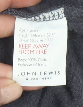 John Lewis Boys Grey Pullover Hoodie 9 Years 100% Cotton Stay Positive Print