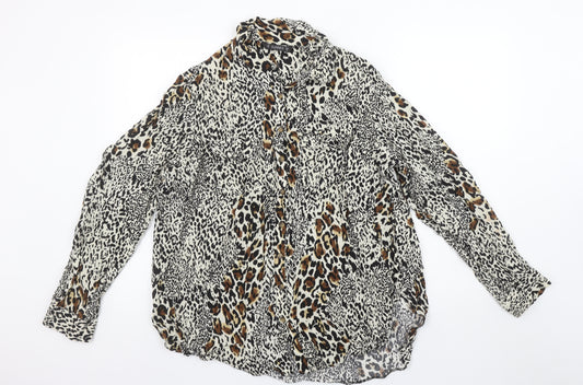 Dunnes Stores Women’s Leopard Print Long Sleeve Viscose Blouse Size 18