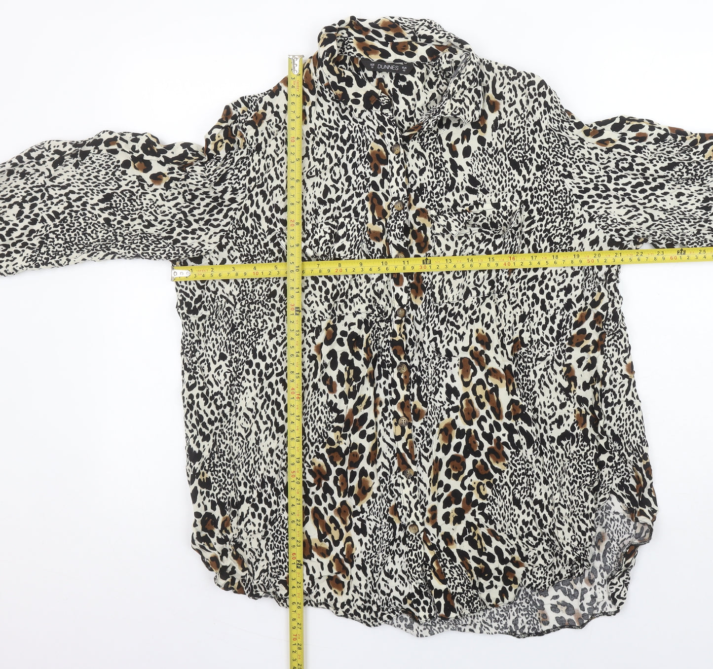 Dunnes Stores Women’s Leopard Print Long Sleeve Viscose Blouse Size 18