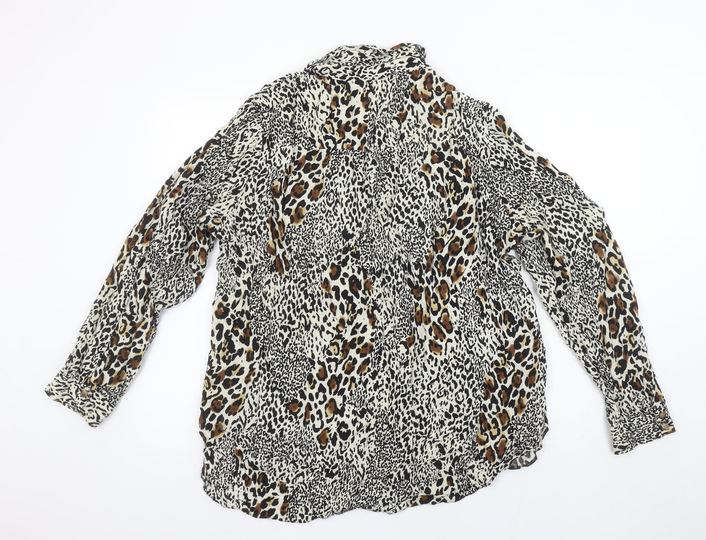 Dunnes Stores Women’s Leopard Print Long Sleeve Viscose Blouse Size 18