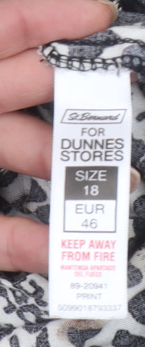 Dunnes Stores Women’s Leopard Print Long Sleeve Viscose Blouse Size 18