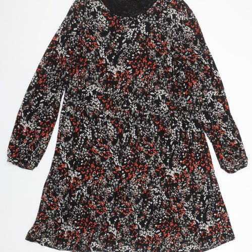 Next Women Multicoloured Floral Shift Dress Size L Long Sleeve