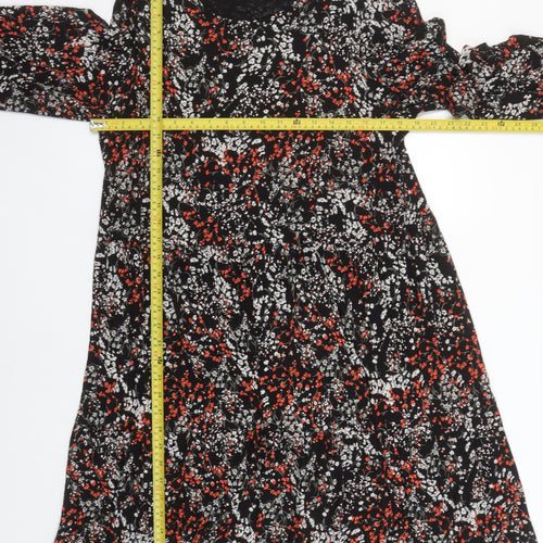 Next Women Multicoloured Floral Shift Dress Size L Long Sleeve