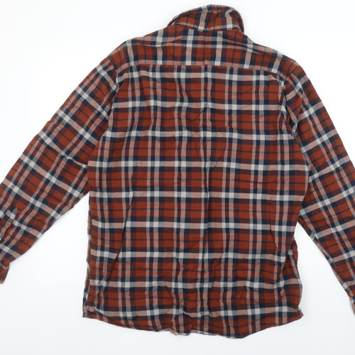 Selected Homme Men's Brown Check Slim Fit Flannel Shirt XL